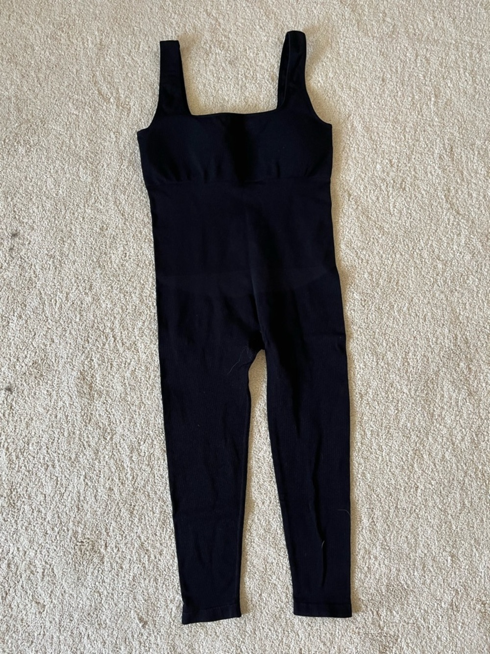 Amazon Black Ribbed Sleeveless Jumpsuit